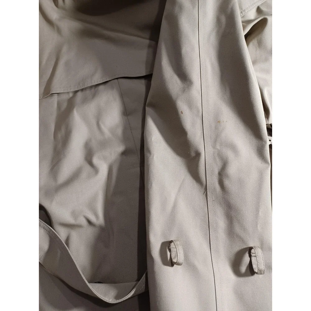 J.G. Hook Trench Coat Mens 40L Beige Belted Wool‎ Liner Rain Long Classic